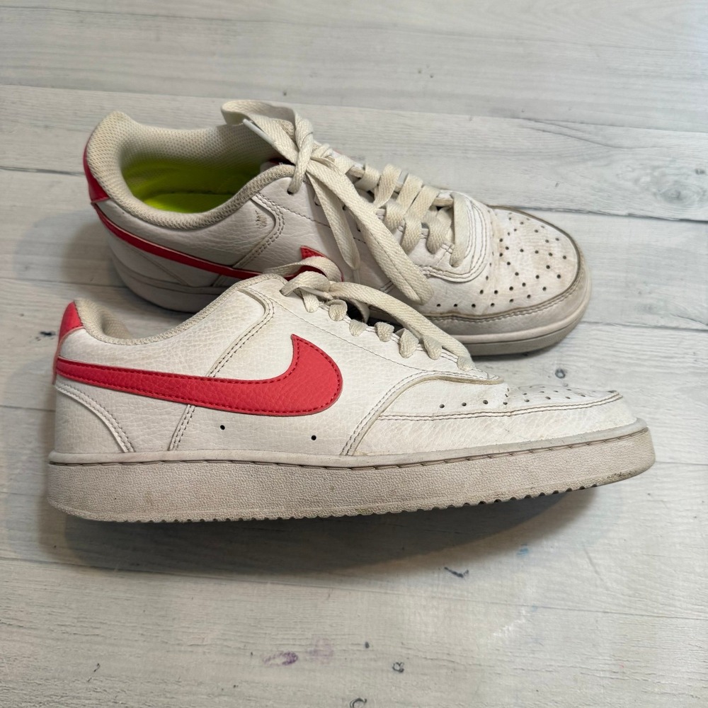 Nike Court Vision Low White Bright Crimson women's size 8.5